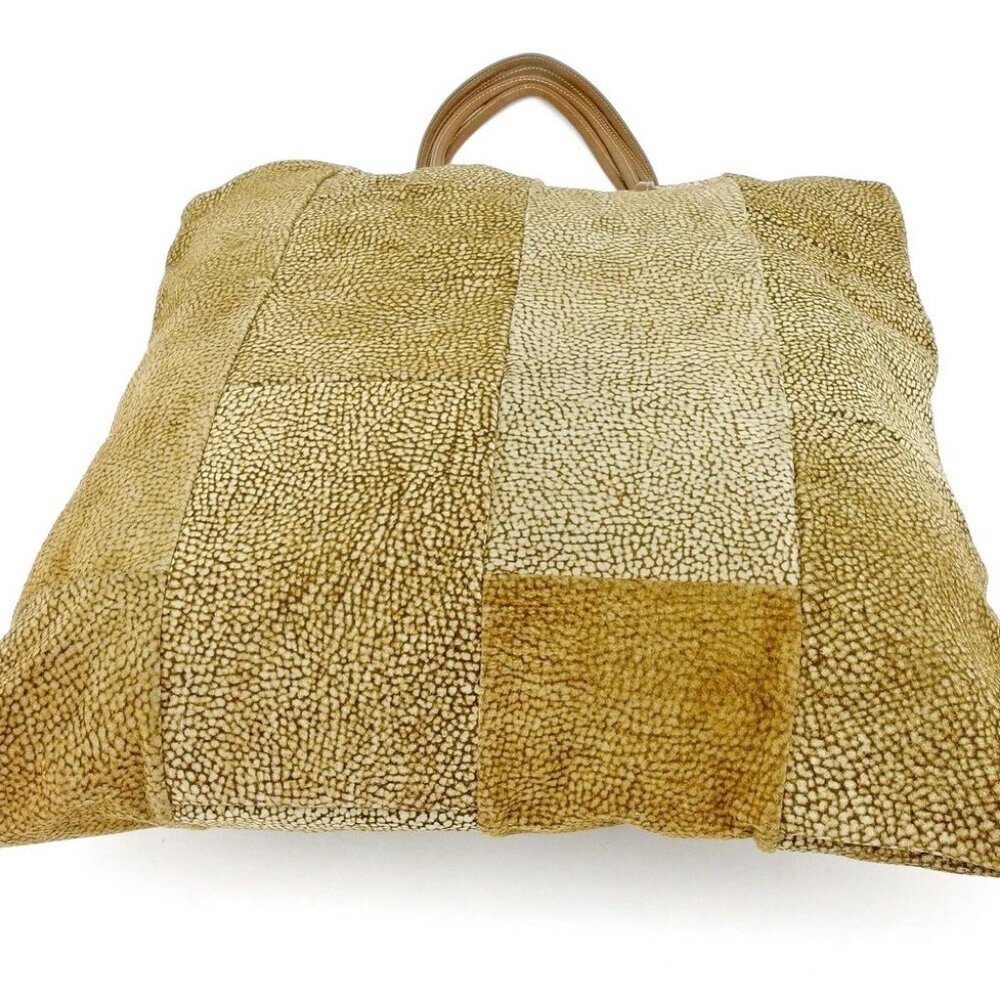 BORBONESE Tote Bag Beige brown gold Women Authentic secondhand